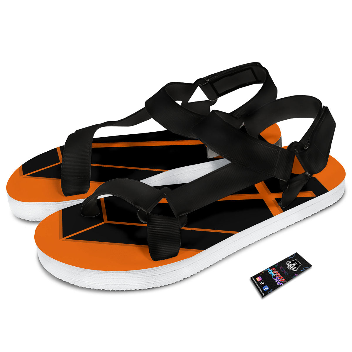 Coffin Halloween Vampire Print Black Open Toe Sandals-grizzshop