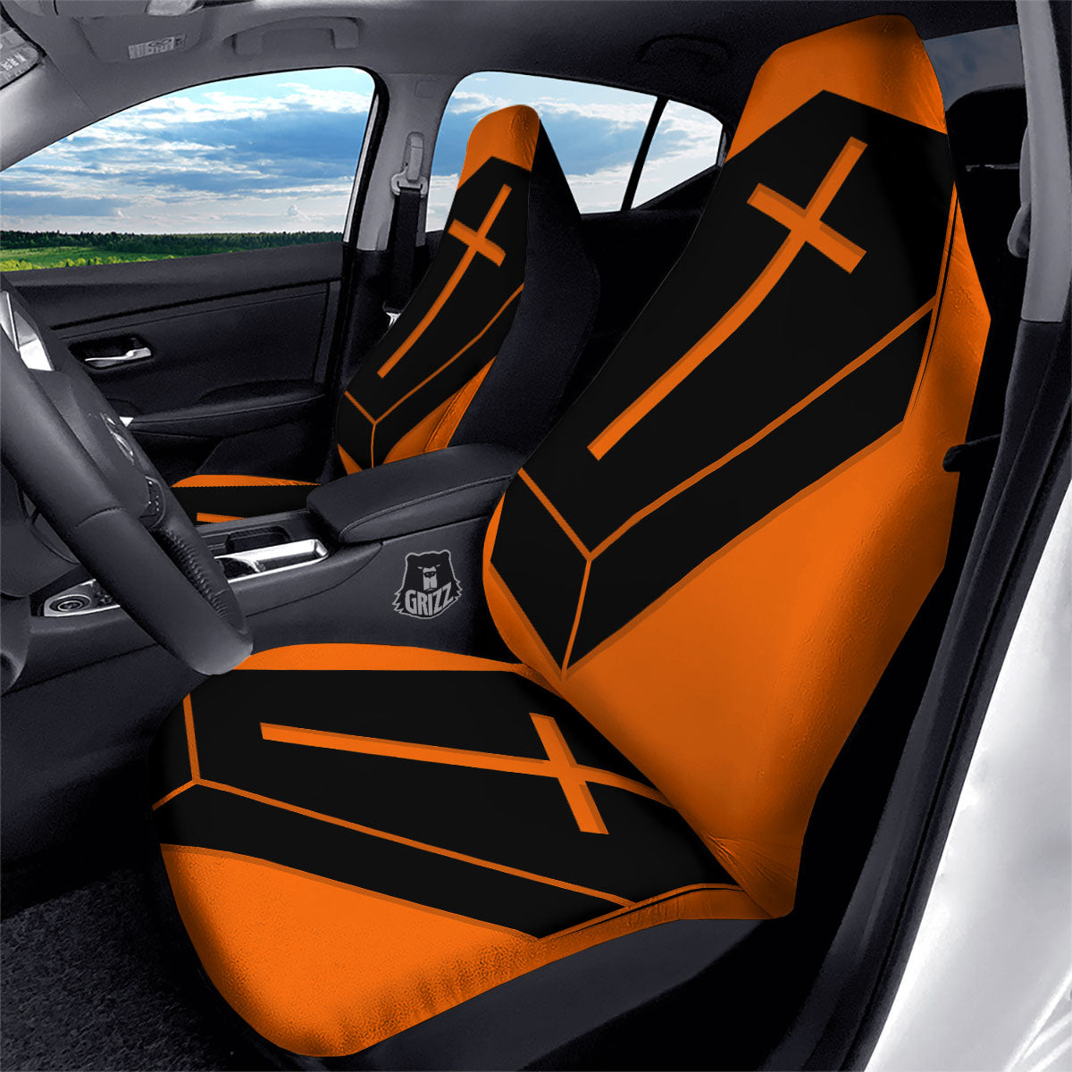 Coffin Halloween Vampire Print Car Seat Covers-grizzshop
