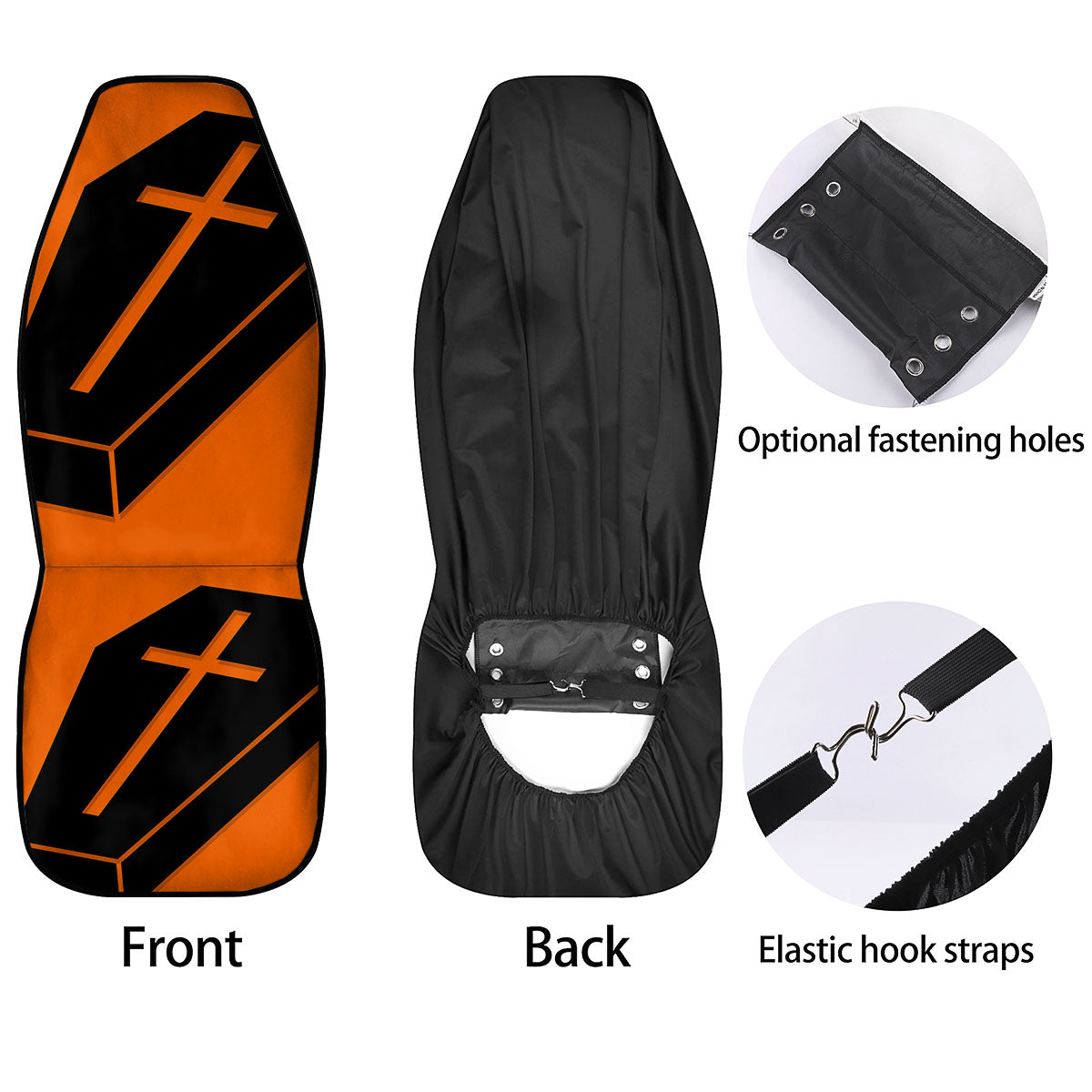 Coffin Halloween Vampire Print Car Seat Covers-grizzshop