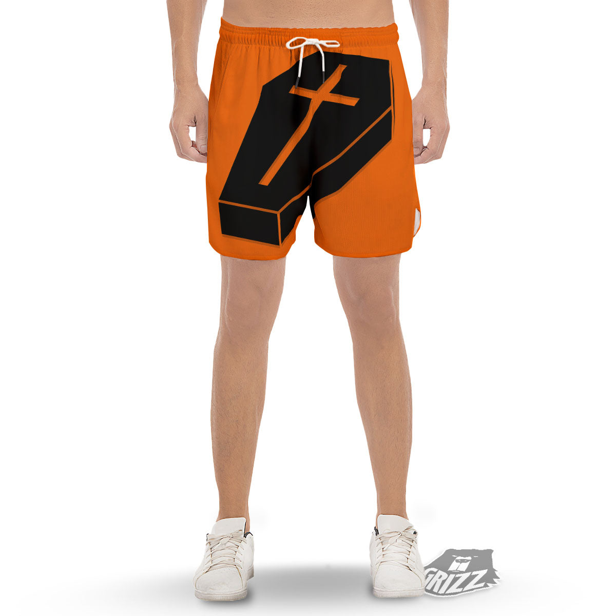 Coffin Halloween Vampire Print Men's Gym Shorts-grizzshop