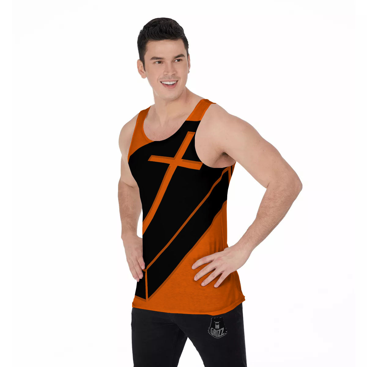 Coffin Halloween Vampire Print Men's Tank Top-grizzshop