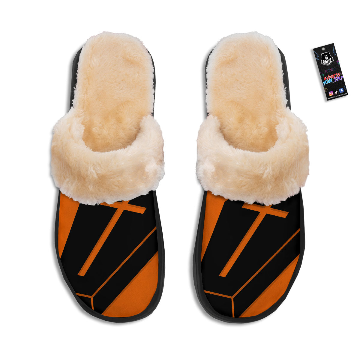 Coffin Halloween Vampire Print Slippers-grizzshop