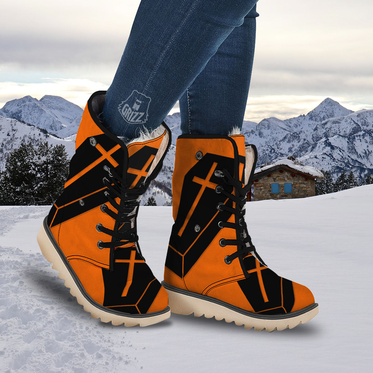 Coffin Halloween Vampire Print Snow Boots-grizzshop