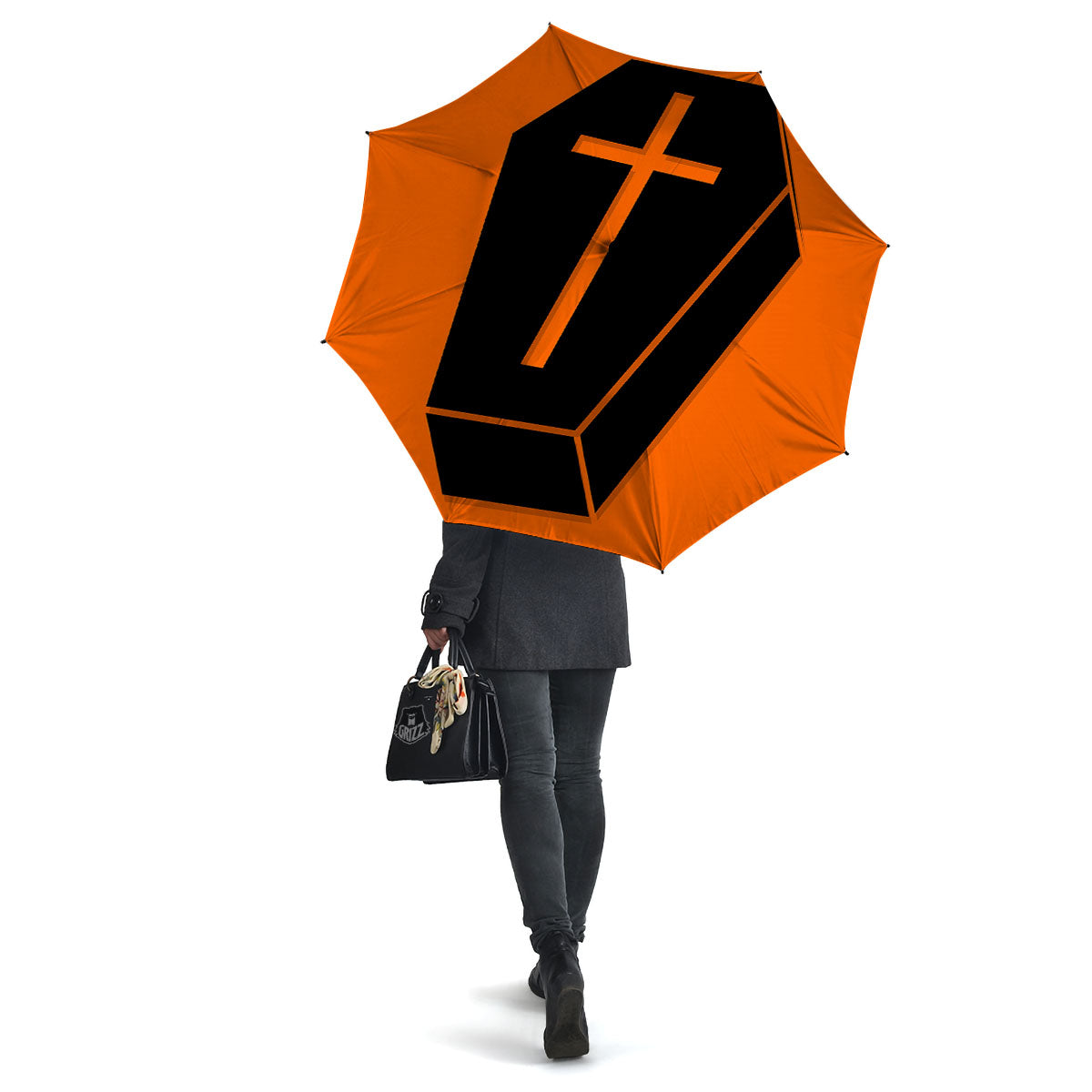 Coffin Halloween Vampire Print Umbrella-grizzshop