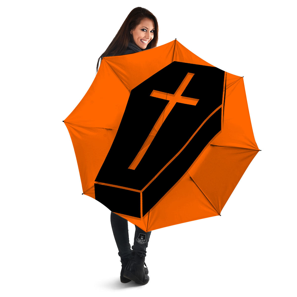 Coffin Halloween Vampire Print Umbrella-grizzshop