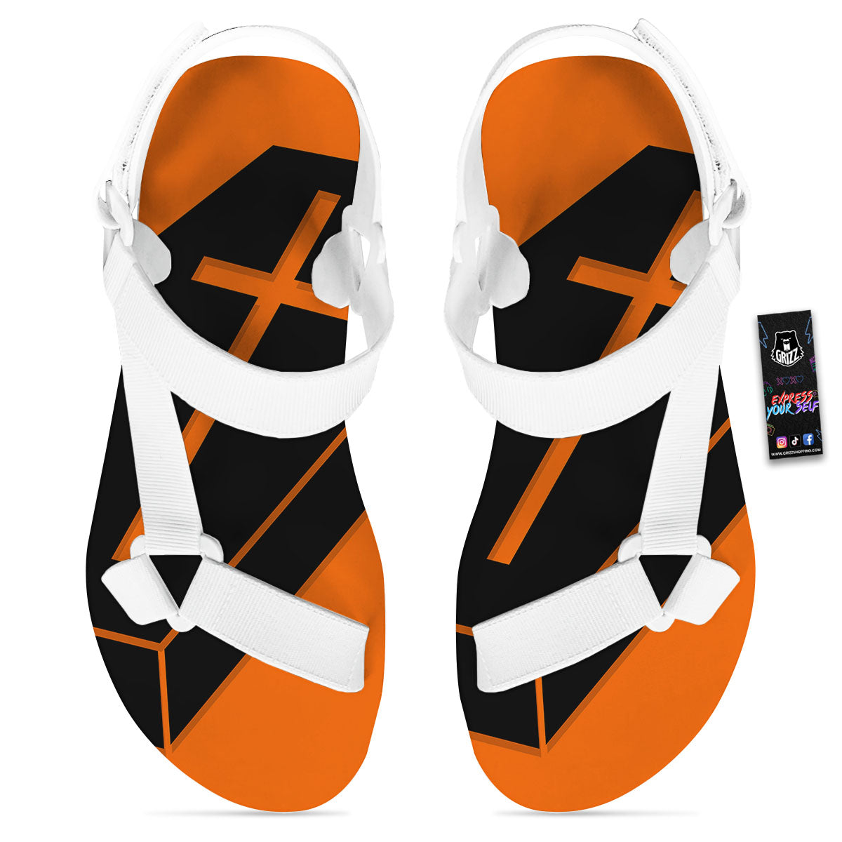Coffin Halloween Vampire Print White Open Toe Sandals-grizzshop
