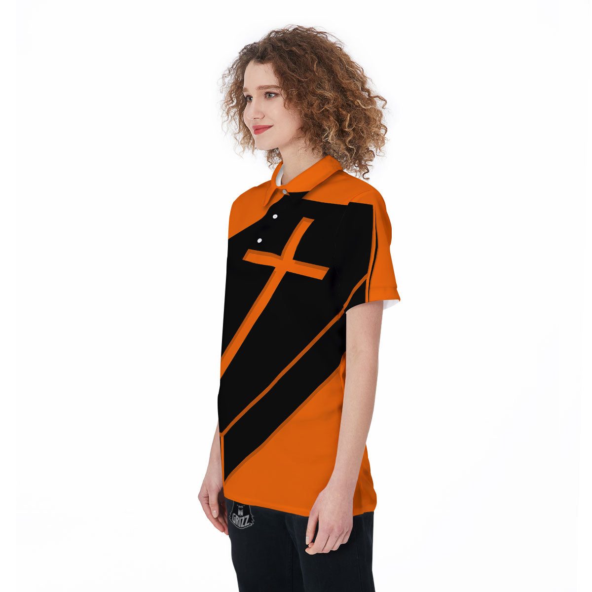 Coffin Halloween Vampire Print Women's Golf Shirts-grizzshop