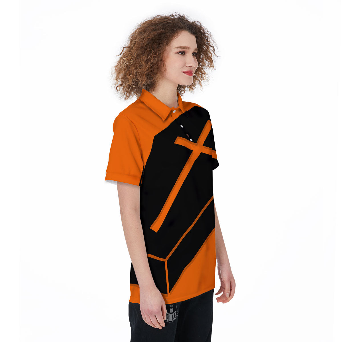 Coffin Halloween Vampire Print Women's Golf Shirts-grizzshop
