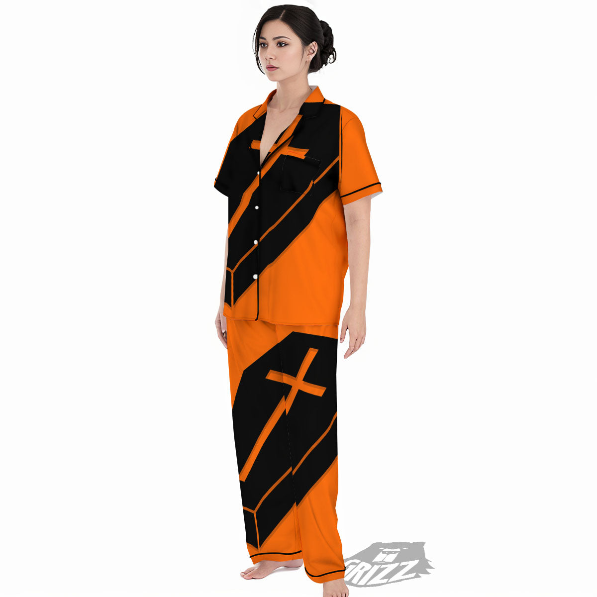 Coffin Halloween Vampire Print Women's Pajamas Set-grizzshop