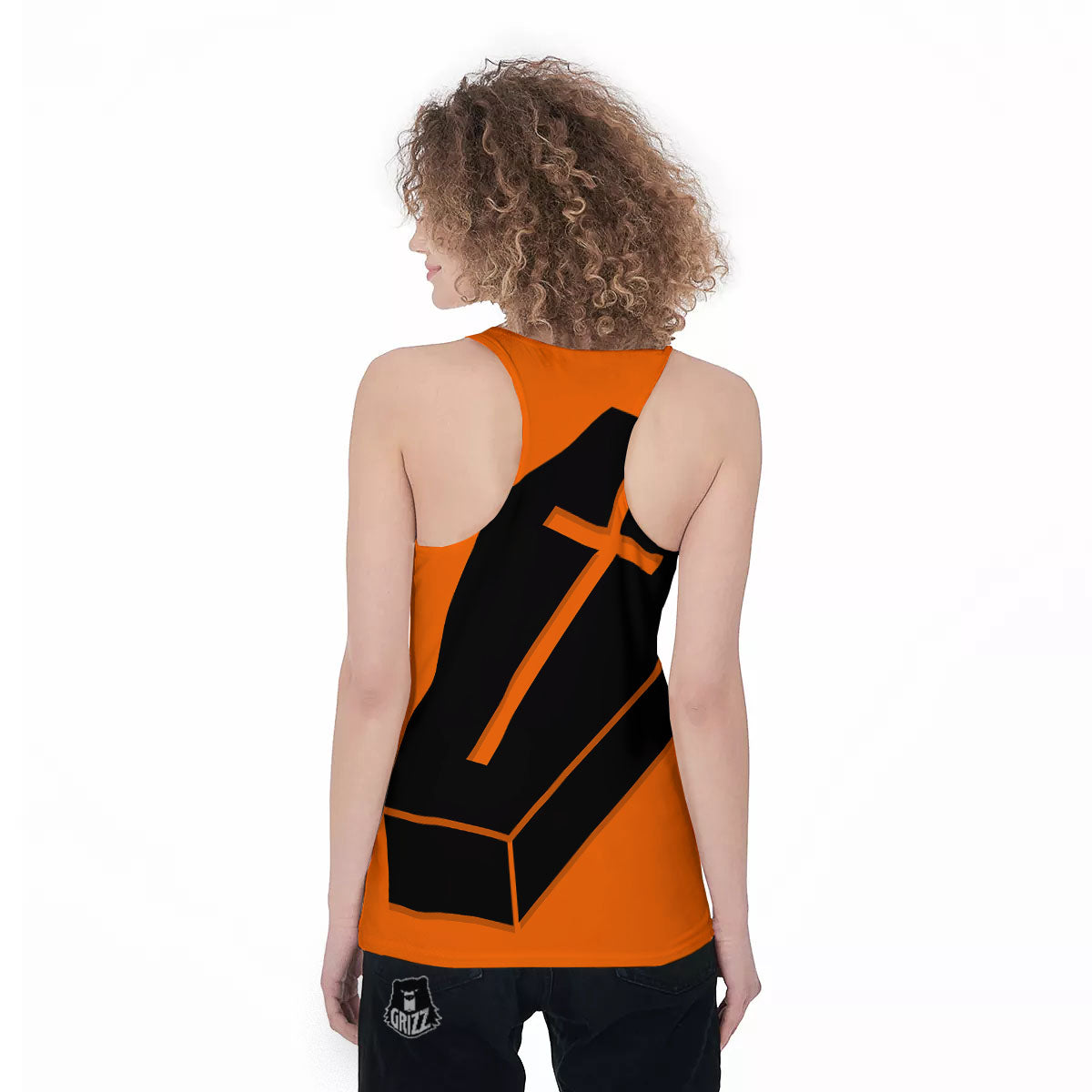 Coffin Halloween Vampire Print Women's Racerback Tank Top-grizzshop