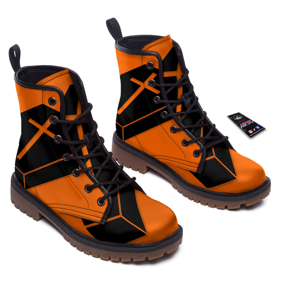 Coffin Halloween Vampire Print Work Boots-grizzshop