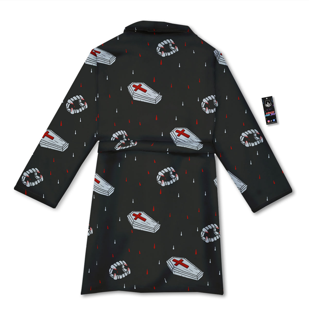 Coffin Vampire Print Pattern Bathrobe-grizzshop