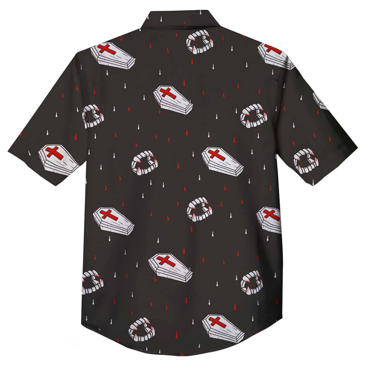 Coffin Vampire Print Pattern Button Up Shirt-grizzshop