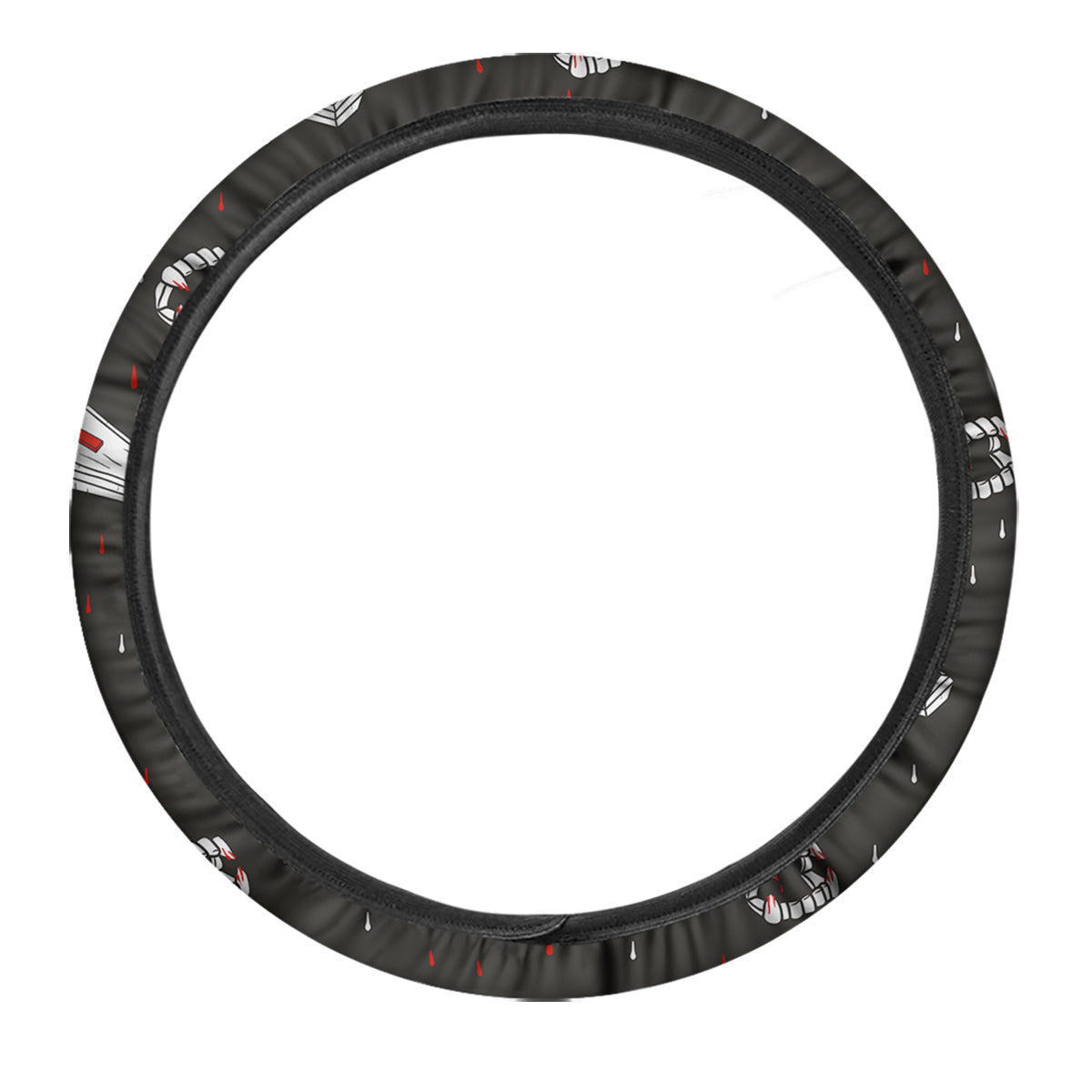Coffin Vampire Print Pattern Car Steering Wheel Cover-grizzshop