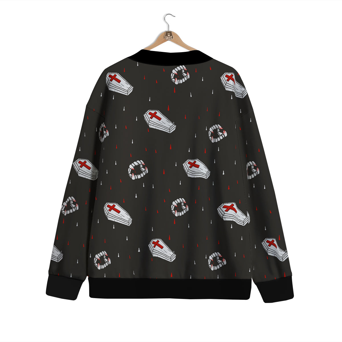 Coffin Vampire Print Pattern Cardigan-grizzshop