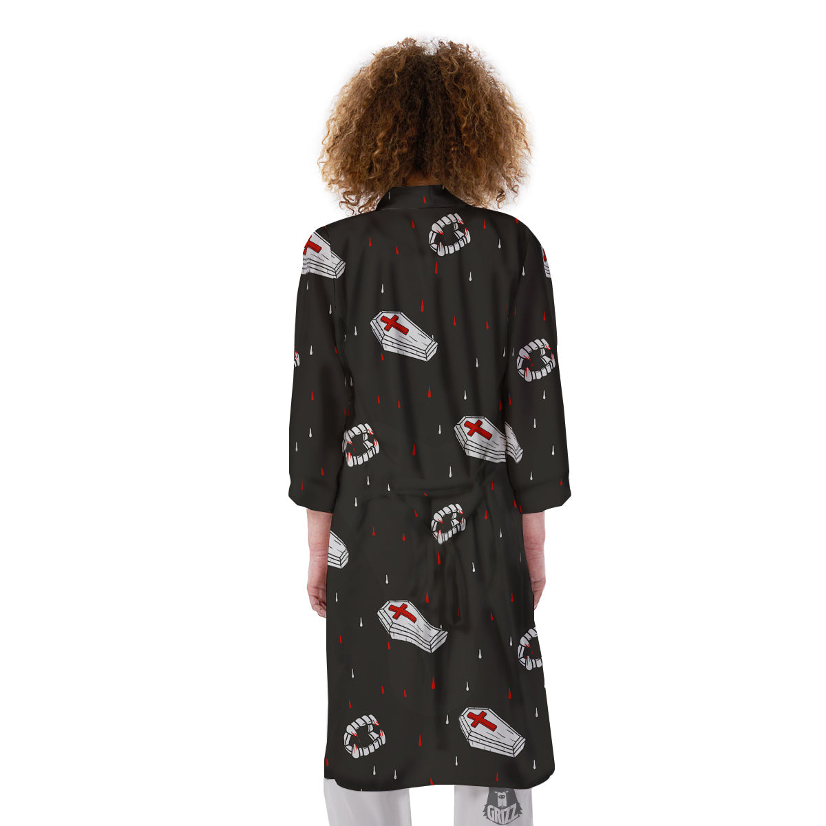 Coffin Vampire Print Pattern Kimono-grizzshop