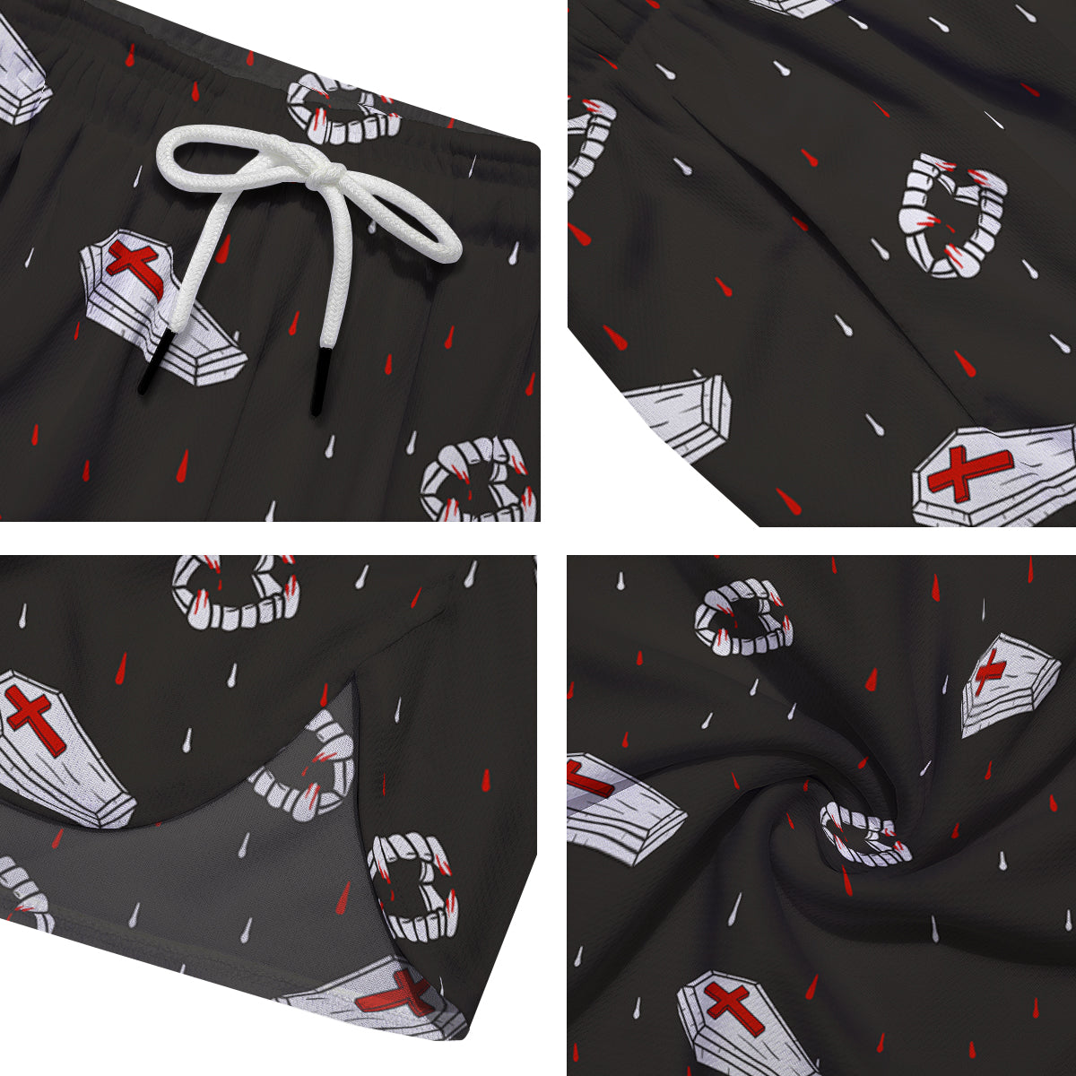 Coffin Vampire Print Pattern Men's Running Shorts-grizzshop