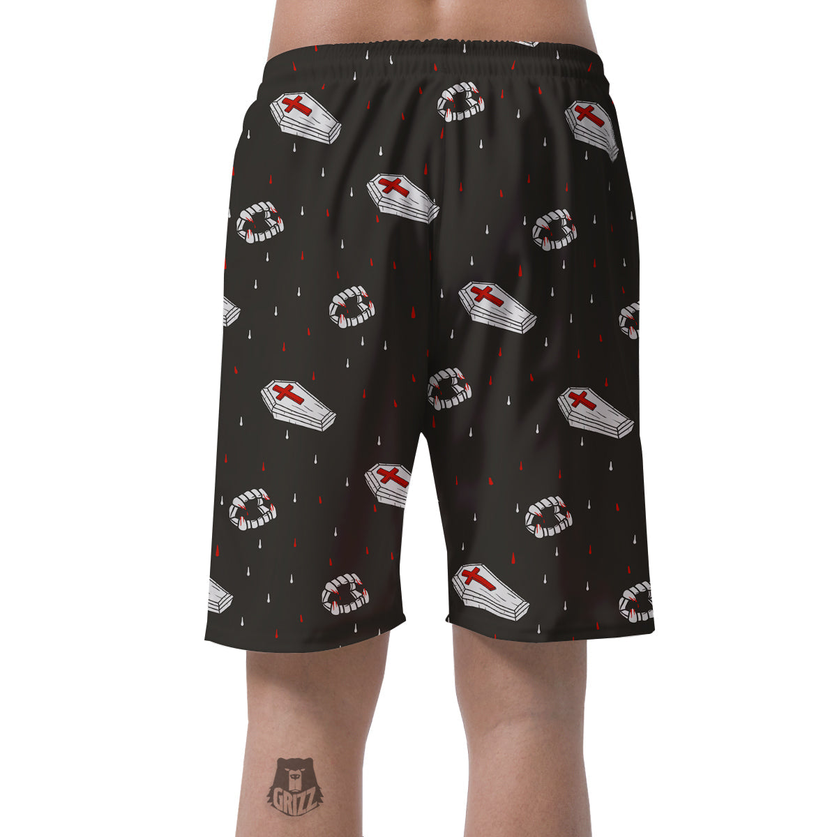 Coffin Vampire Print Pattern Men's Shorts-grizzshop