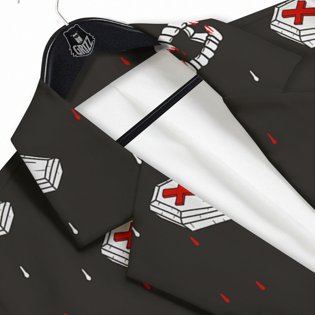 Coffin Vampire Print Pattern Men's Sport Coat-grizzshop