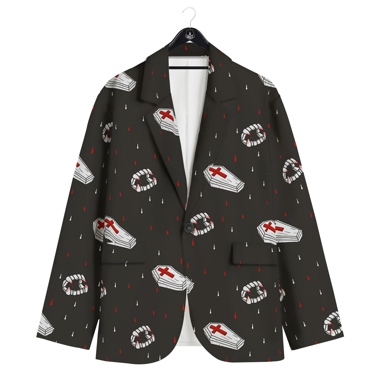 Coffin Vampire Print Pattern Men's Sport Coat-grizzshop