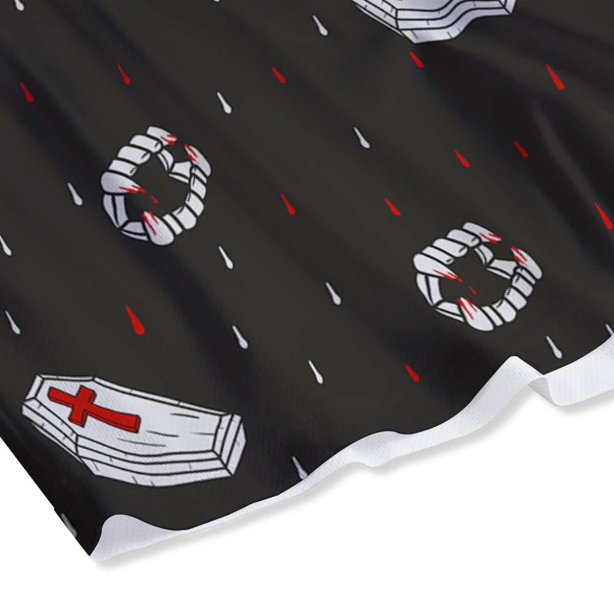 Coffin Vampire Print Pattern Mesh Shorts