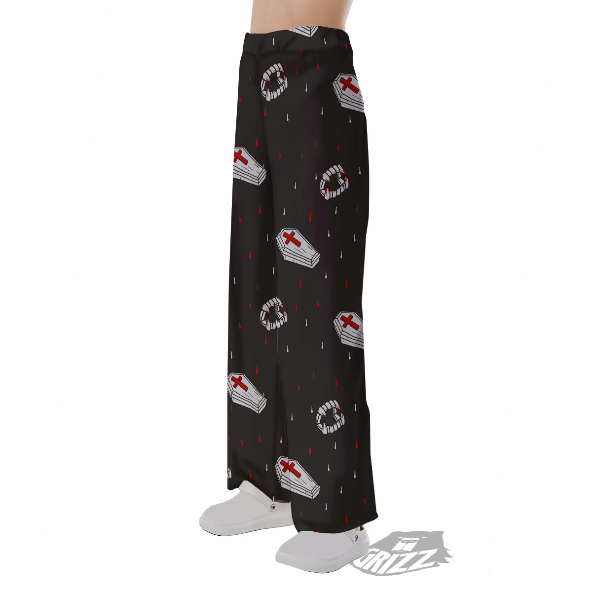Coffin Vampire Print Pattern Pajama Pants-grizzshop