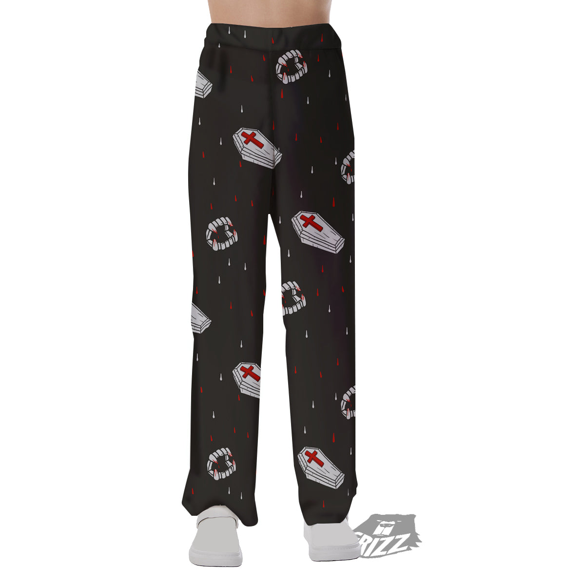 Coffin Vampire Print Pattern Pajama Pants-grizzshop