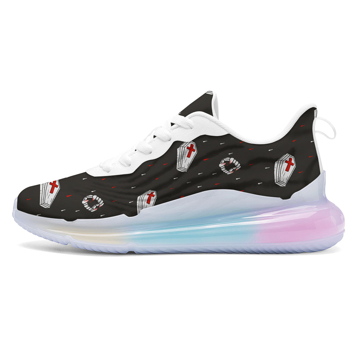 Coffin Vampire Print Pattern Running Sneakers-grizzshop