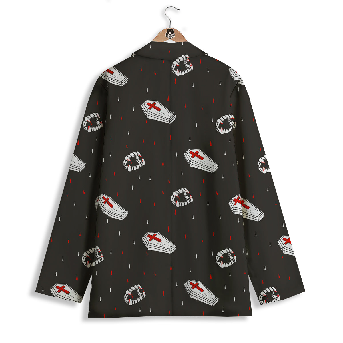 Coffin Vampire Print Pattern Women's Blazer-grizzshop