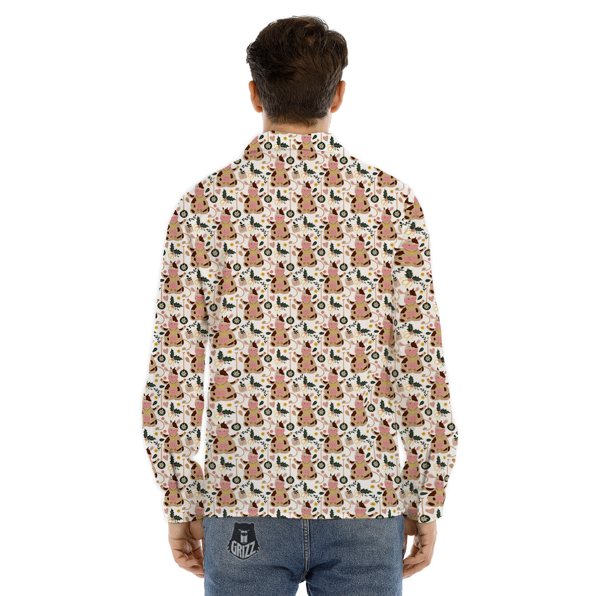 Coffin White And Black Print Pattern Men's Dress Shirts-grizzshop