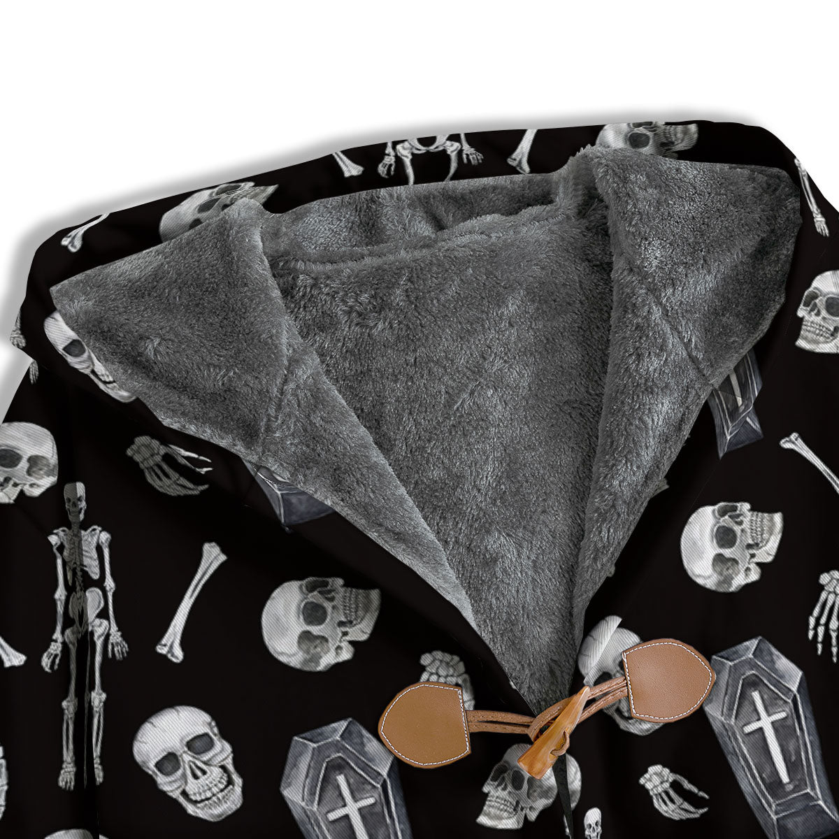 Coffin White And Black Print Pattern Men's Windbreaker Jacket-grizzshop