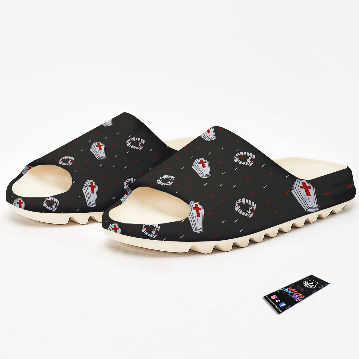 Coffin Vampire Print Pattern Sandals-grizzshop