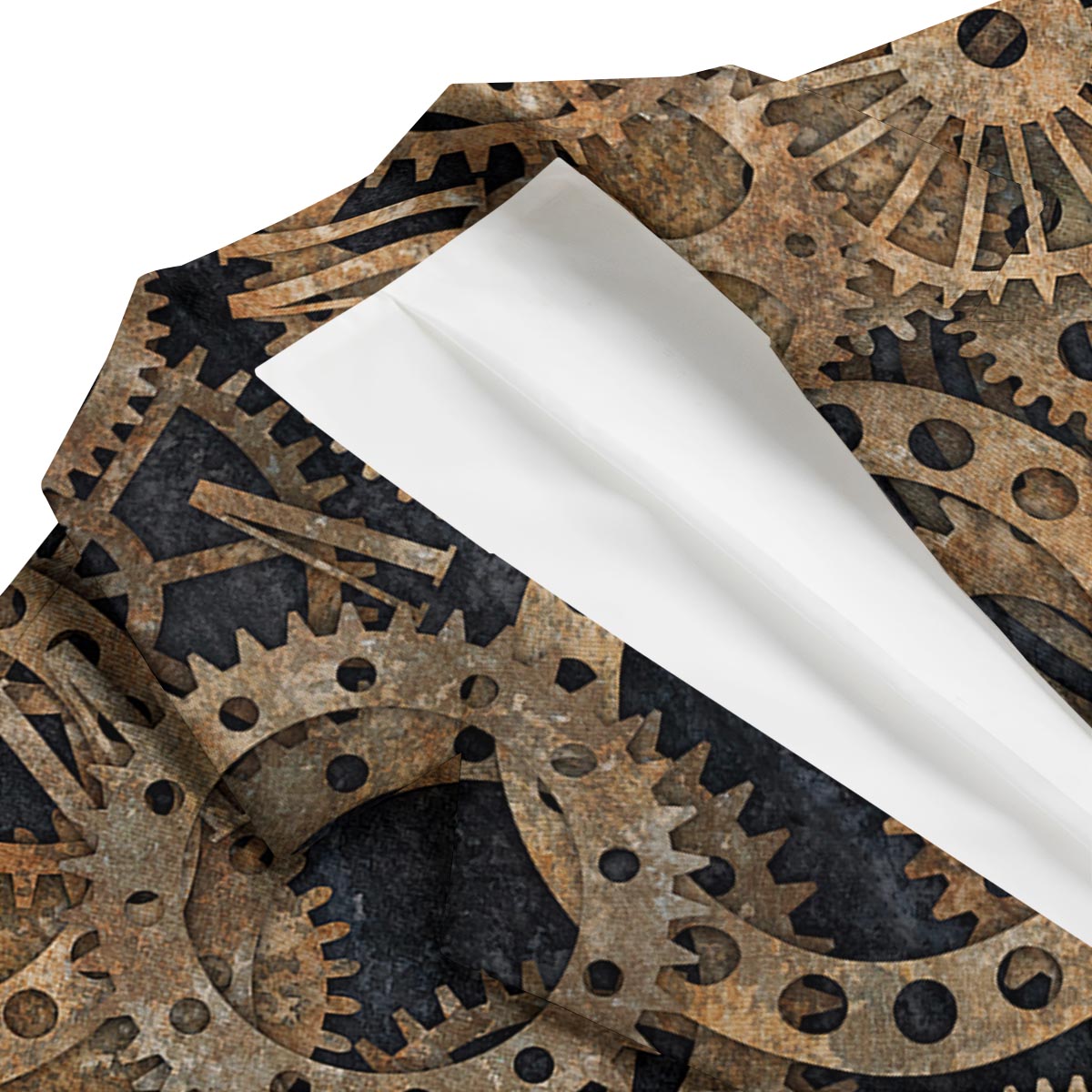 Cogs And Gears Steampunk Brass Print Men's Blazer-grizzshop