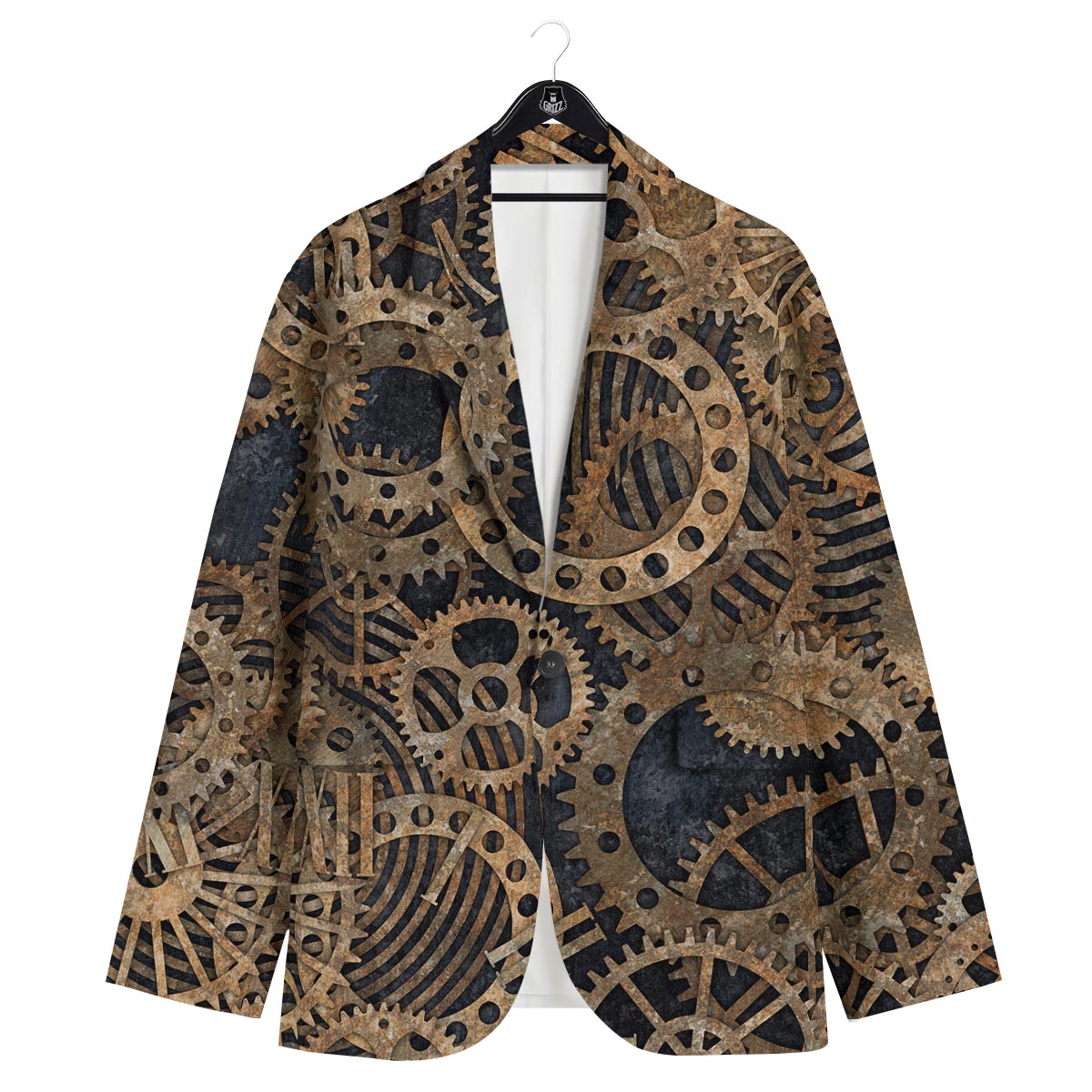 Cogs And Gears Steampunk Brass Print Men's Sport Coat-grizzshop