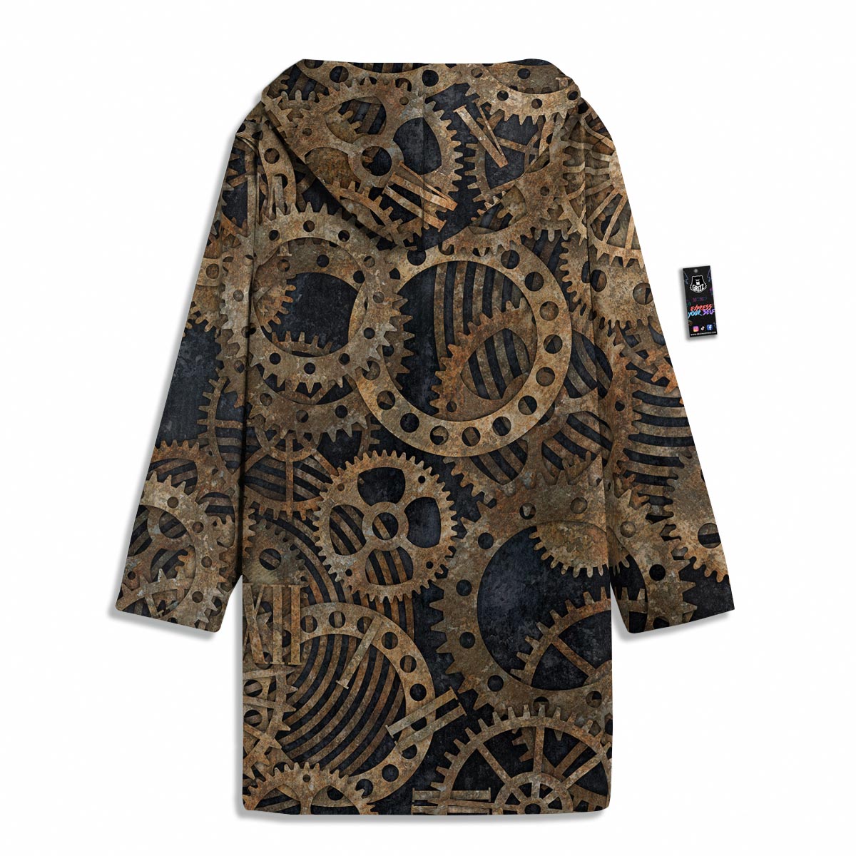 Cogs And Gears Steampunk Brass Print Men's Windbreaker Jacket-grizzshop