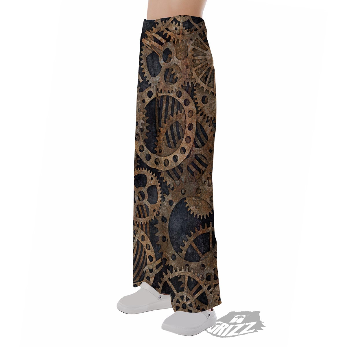 Cogs And Gears Steampunk Brass Print Pajama Pants-grizzshop