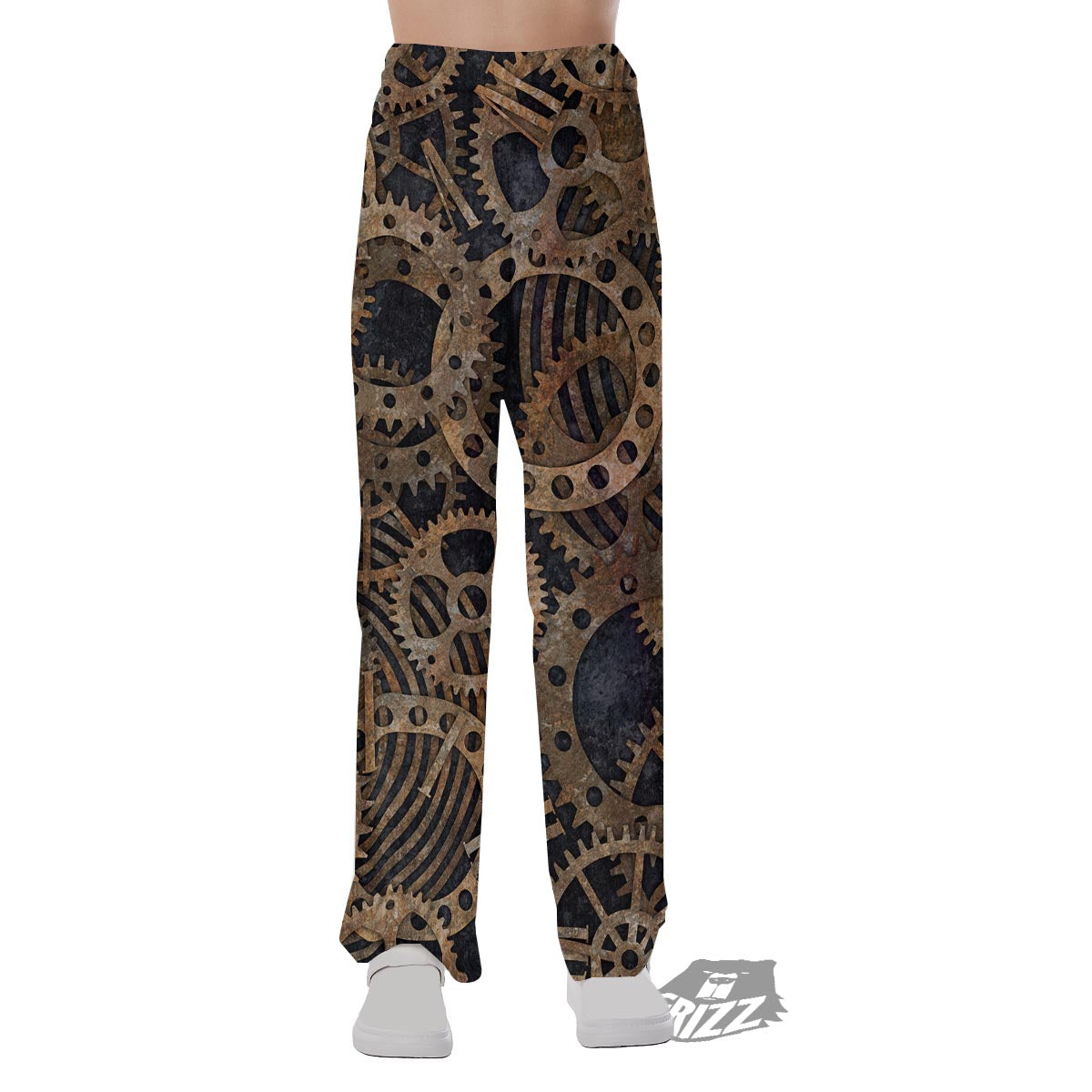 Cogs And Gears Steampunk Brass Print Pajama Pants-grizzshop