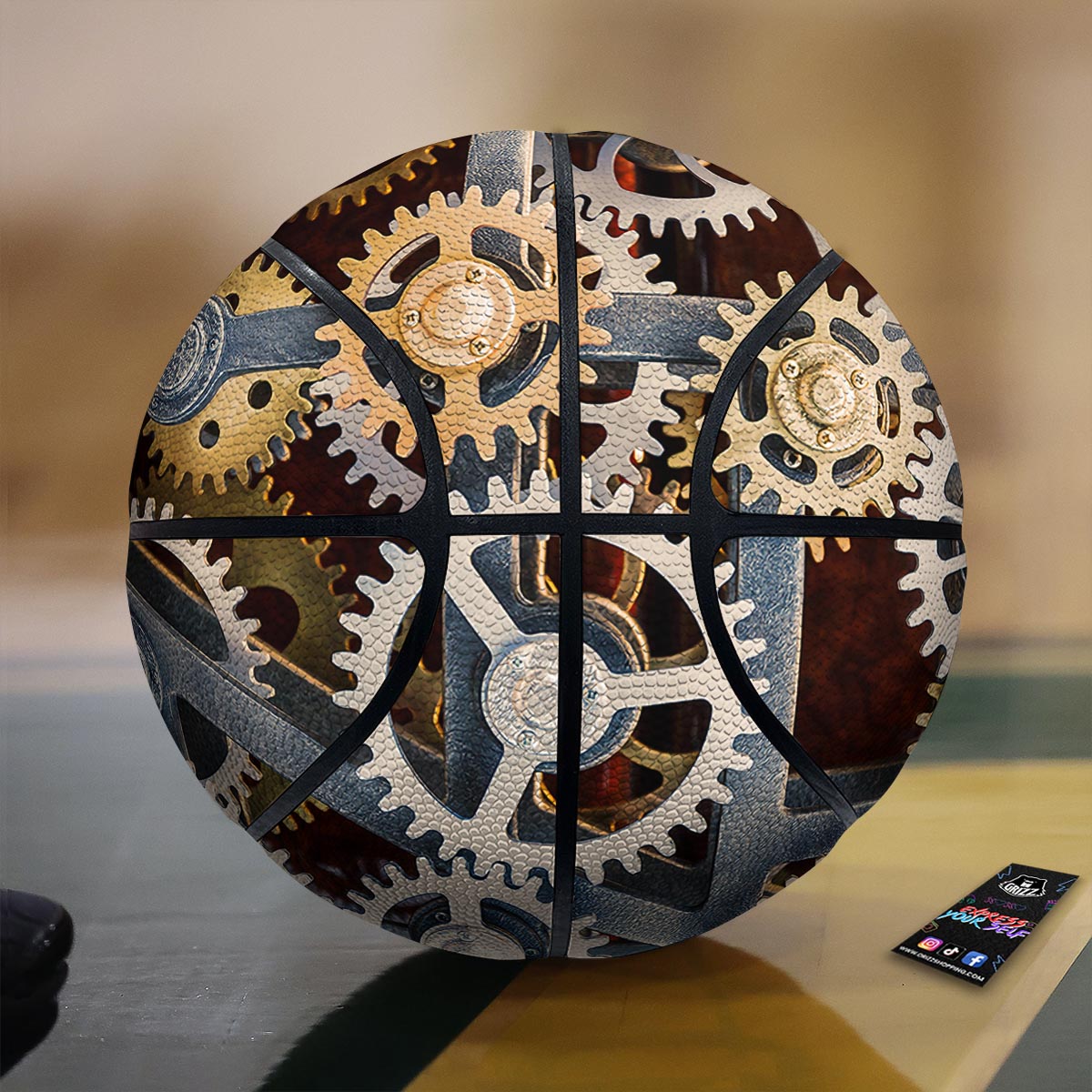 Cogs And Steampunk Gears Print Basketball