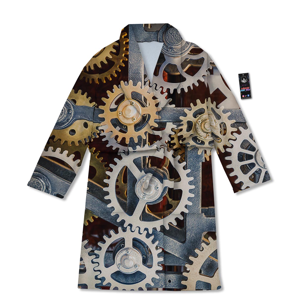 Cogs And Steampunk Gears Print Bathrobe-grizzshop