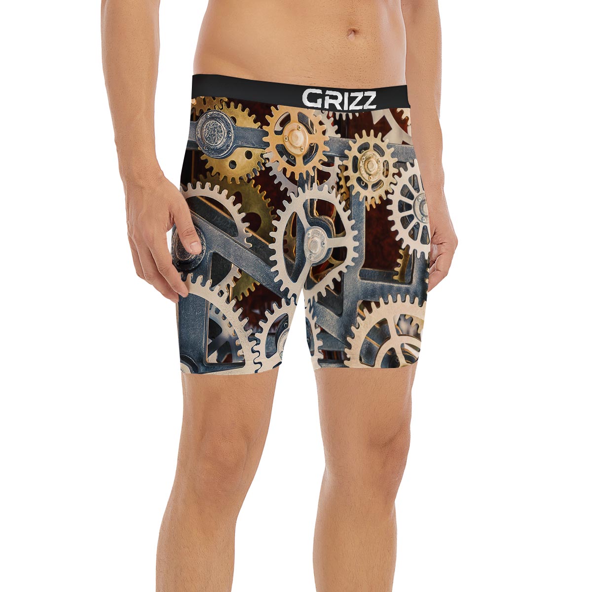 Cogs And Steampunk Gears Print Boxer Briefs-grizzshop