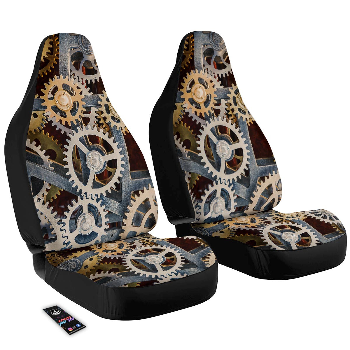 Cogs And Steampunk Gears Print Car Seat Covers-grizzshop