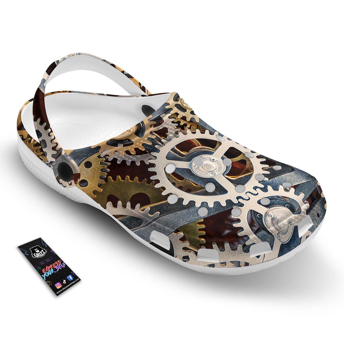 Cogs And Steampunk Gears Print Clog-grizzshop