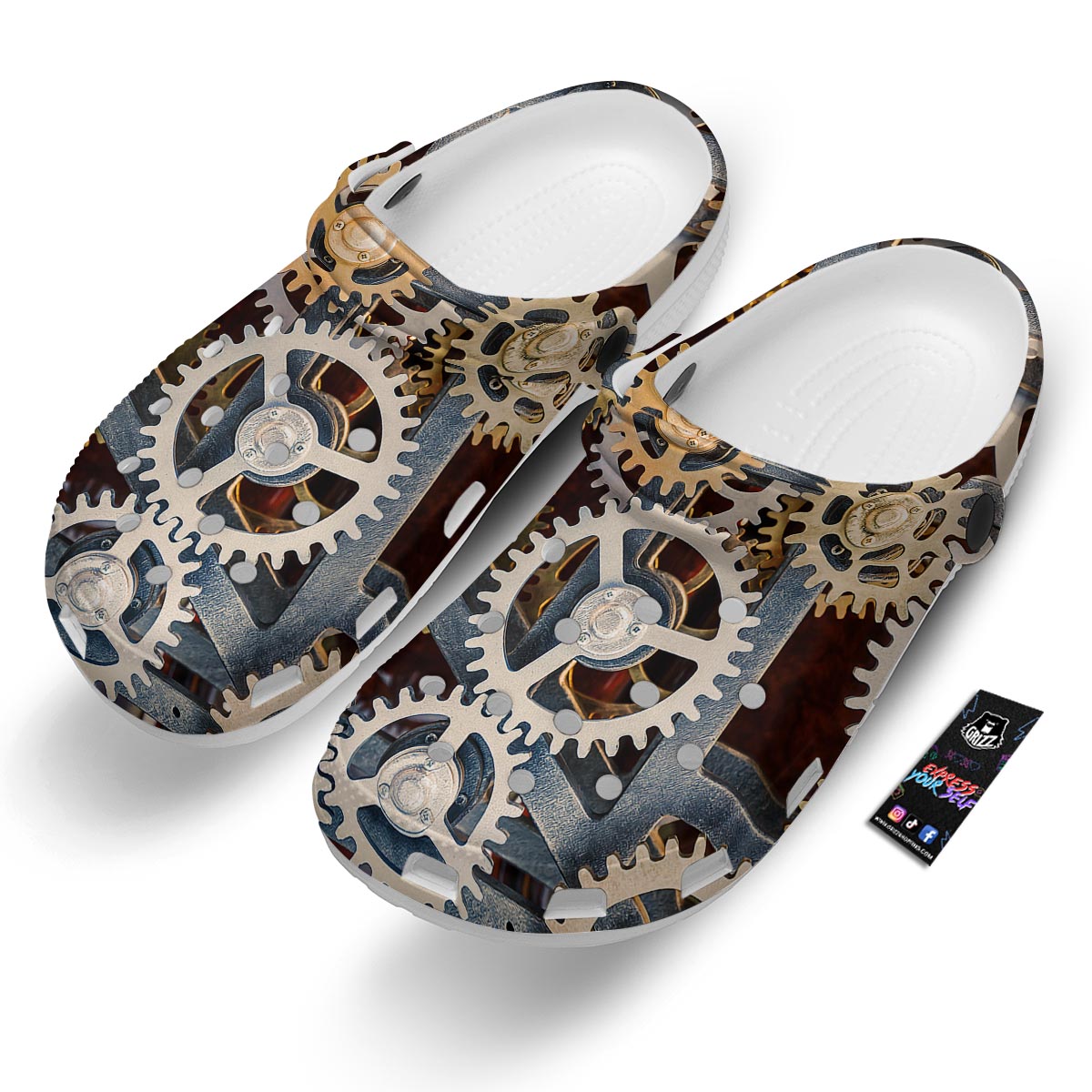 Cogs And Steampunk Gears Print Clog-grizzshop