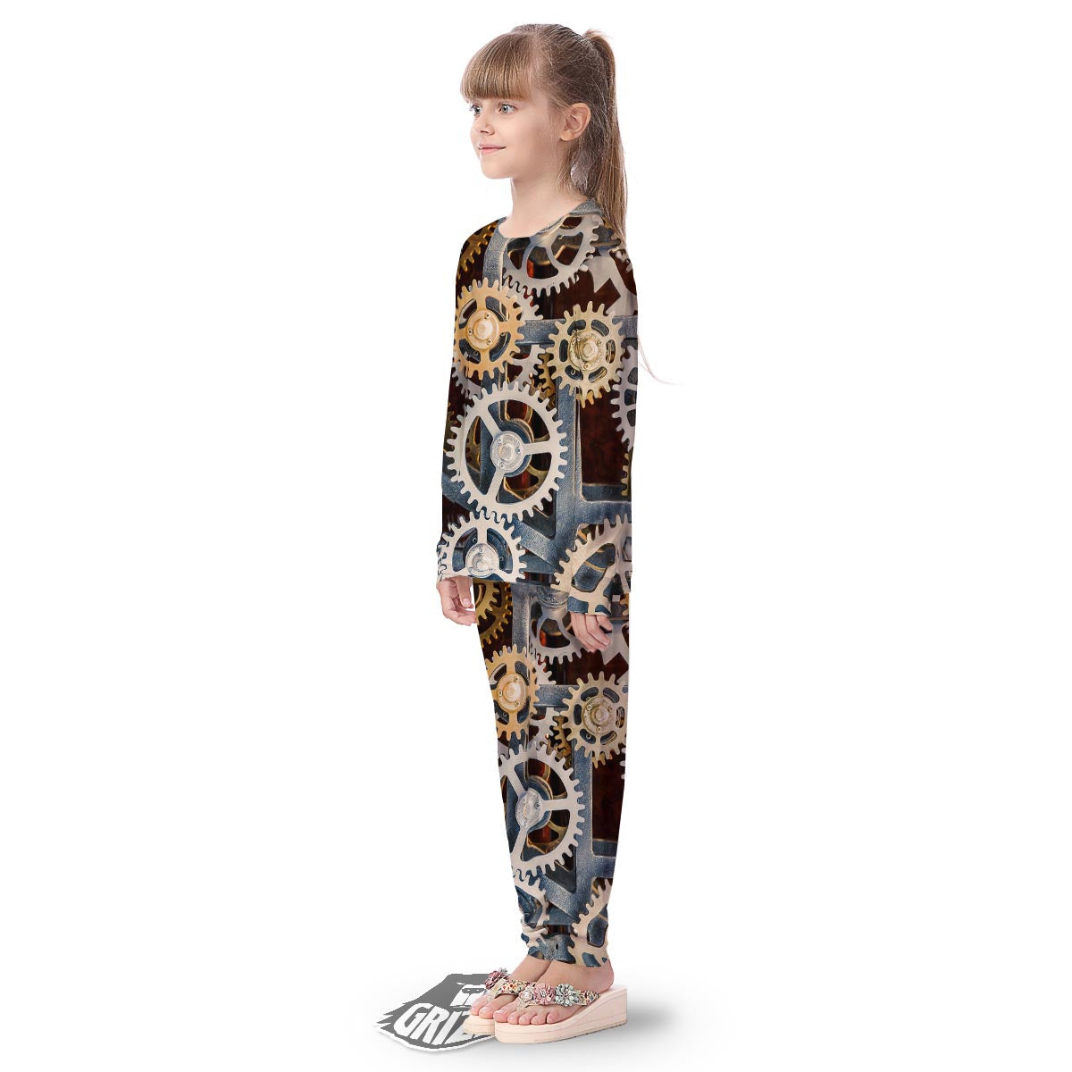 Cogs And Steampunk Gears Print Kid's Pajamas-grizzshop