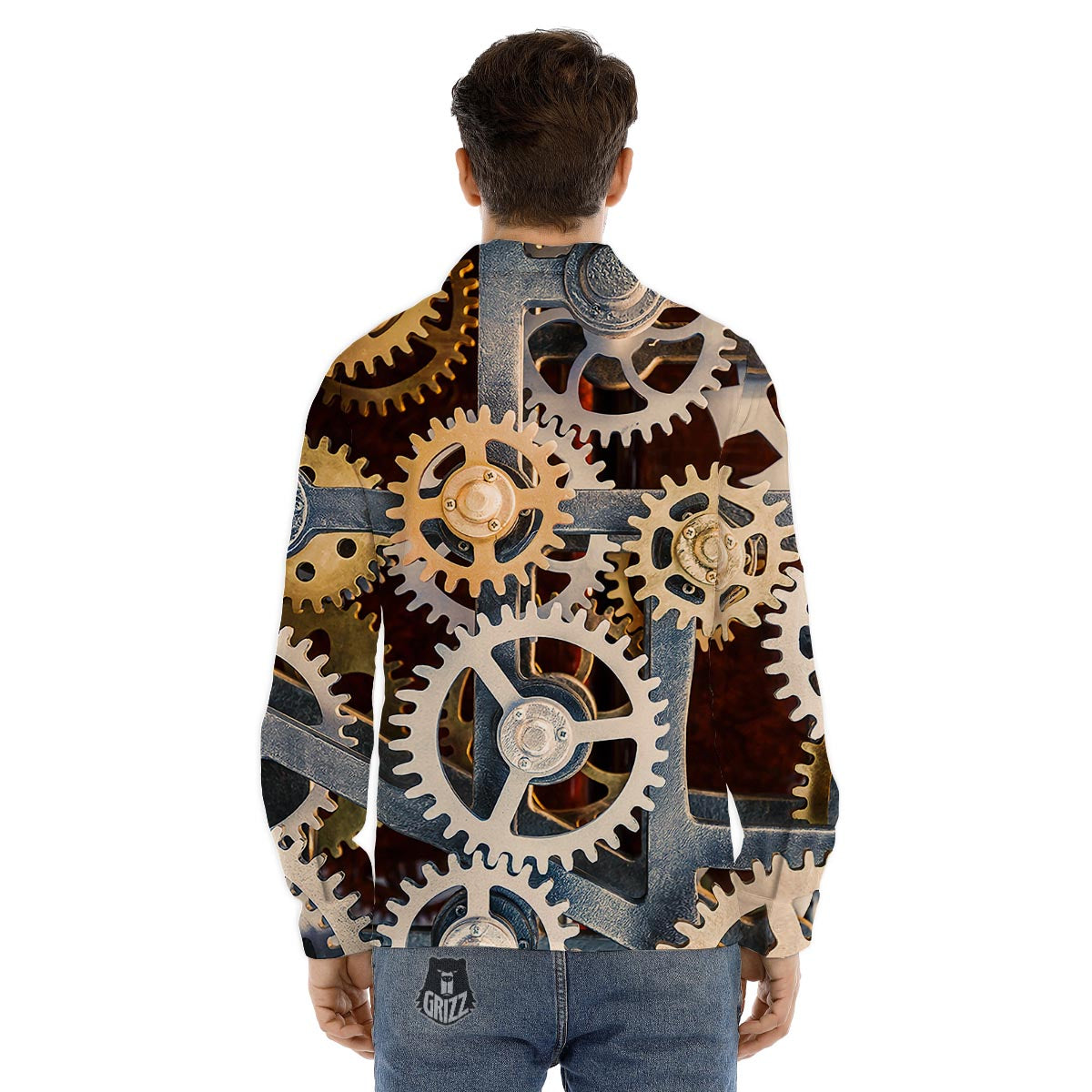 Cogs And Steampunk Gears Print Men's Dress Shirts-grizzshop