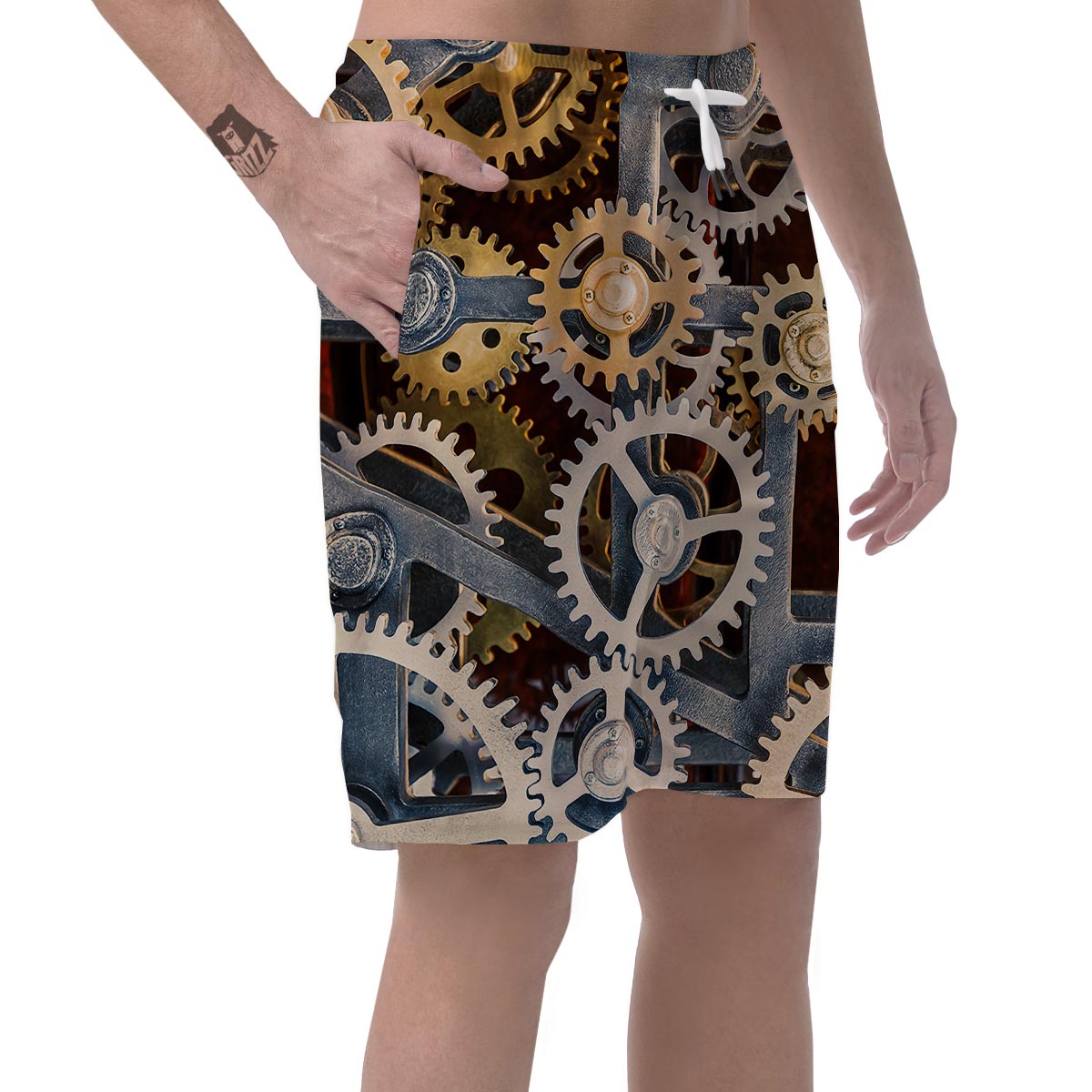 Cogs And Steampunk Gears Print Men's Shorts-grizzshop