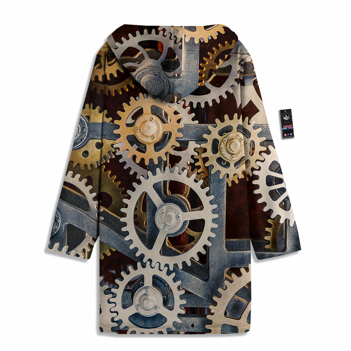 Cogs And Steampunk Gears Print Men's Windbreaker Jacket-grizzshop