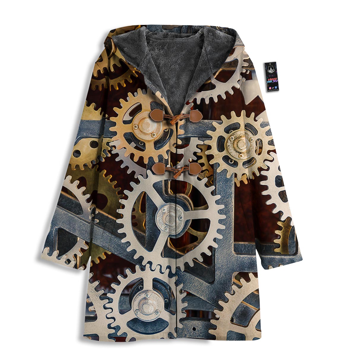 Cogs And Steampunk Gears Print Men's Windbreaker Jacket-grizzshop