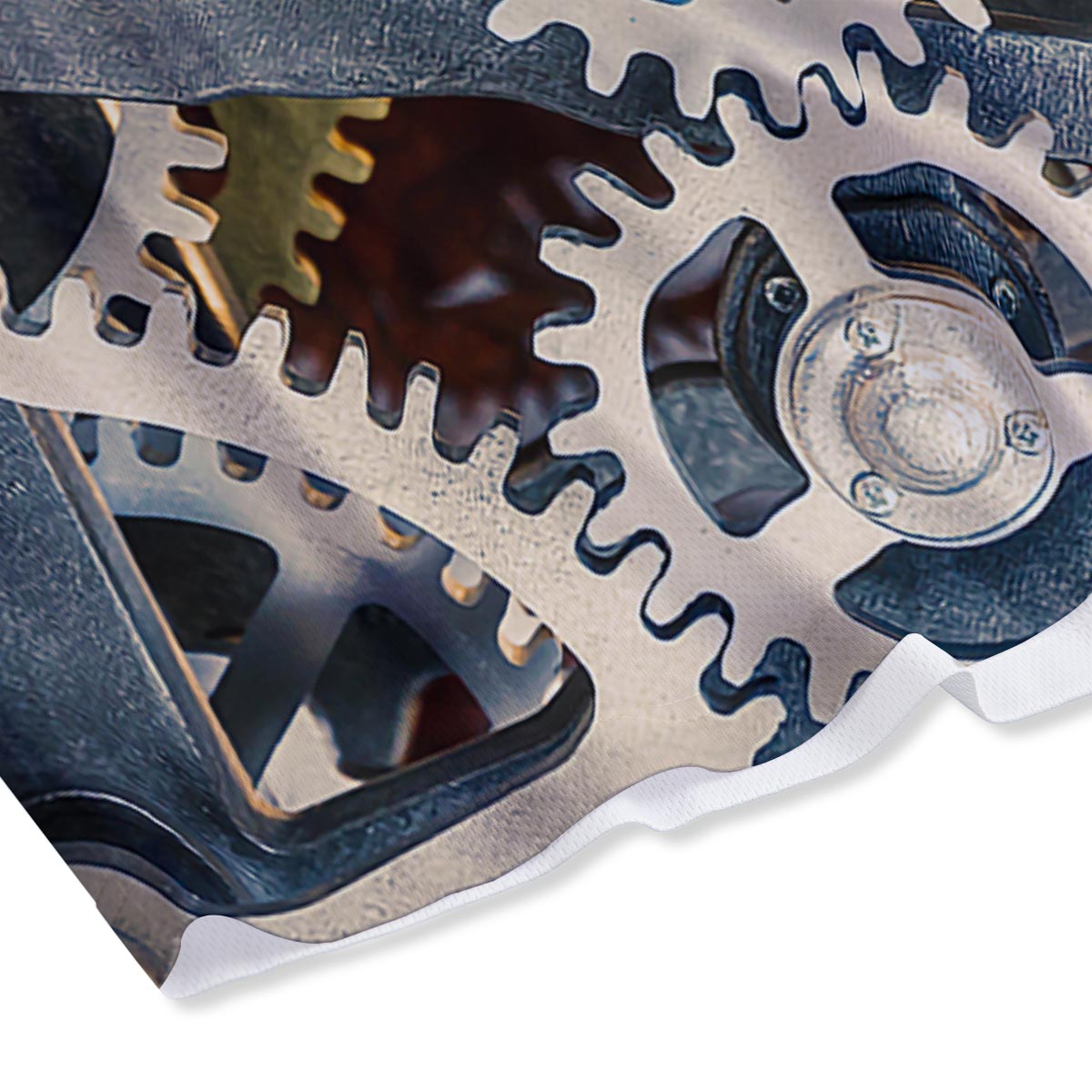 Cogs And Steampunk Gears Print Mesh Shorts