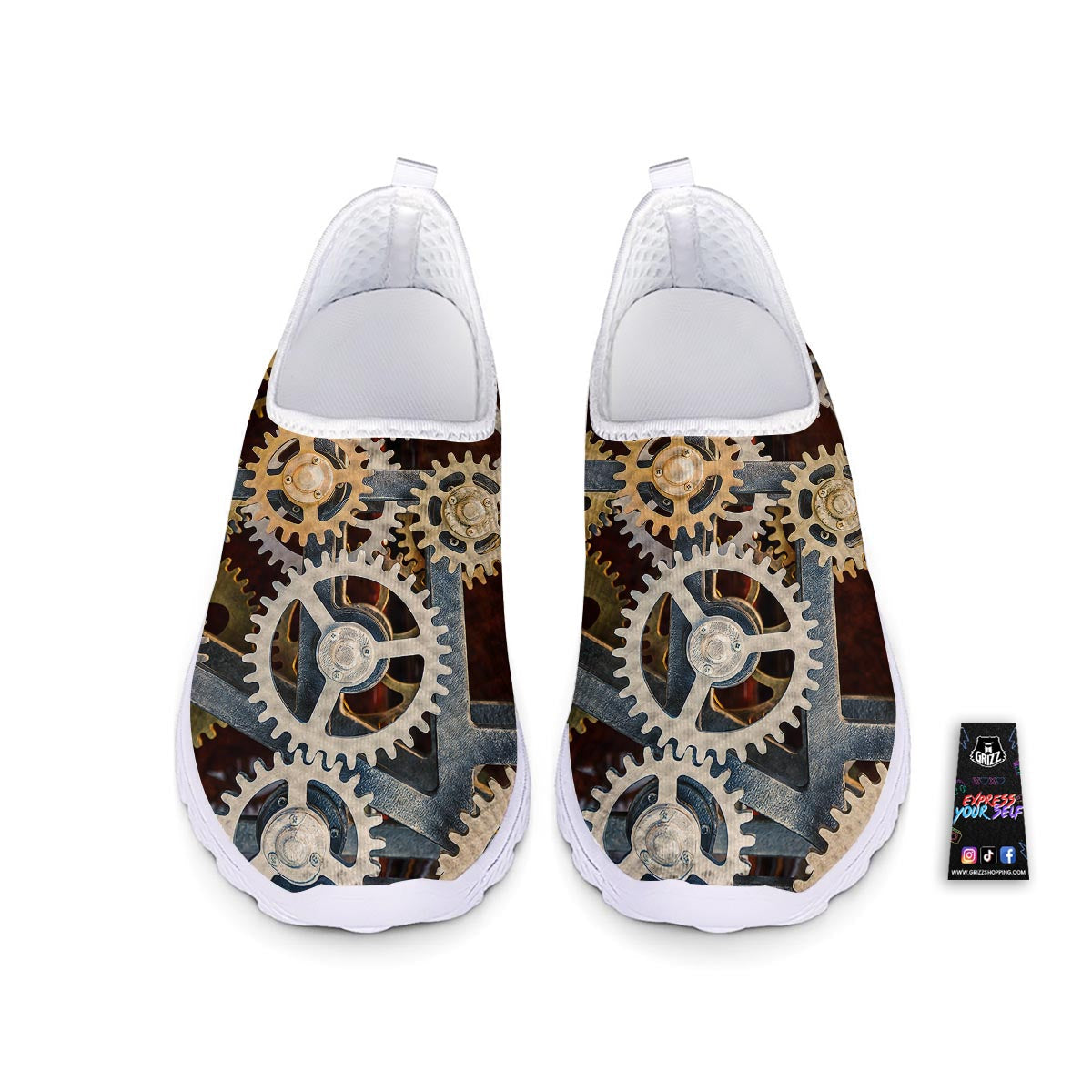 Cogs And Steampunk Gears Print Nurse Shoes-grizzshop
